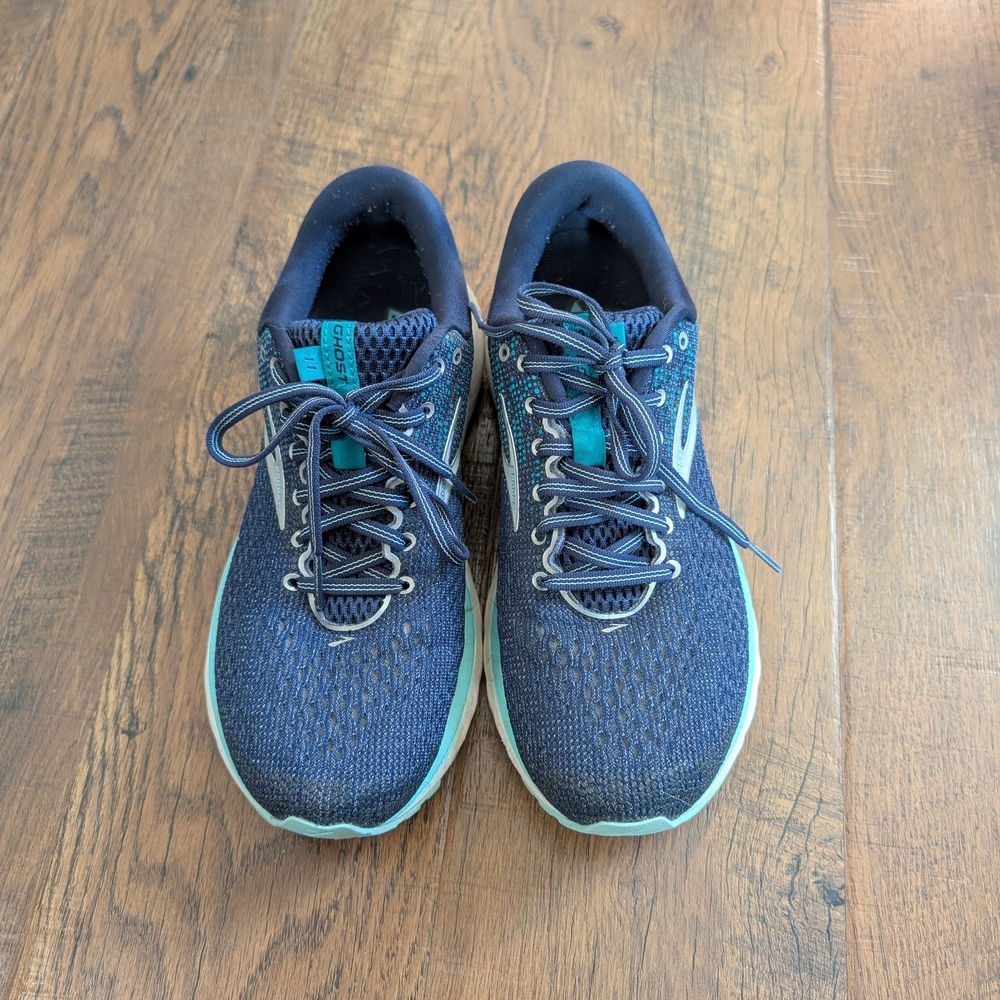 Brooks Women's Ghost 11 Running Shoes Women's Navy and Teal US 9.5M - Picture 2 of 7